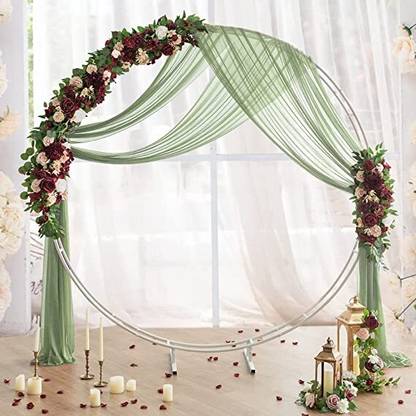 Windrop Solutions Green Decoration Backdrop Curtain Background Wedding Parties 4x10Ft.| Set of 2 Reflector