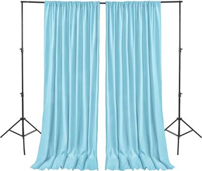 Vistook 4x12FT Decoration Backdrop Sky Blue Curtain Drapes Backdrop Panels Background Reflector