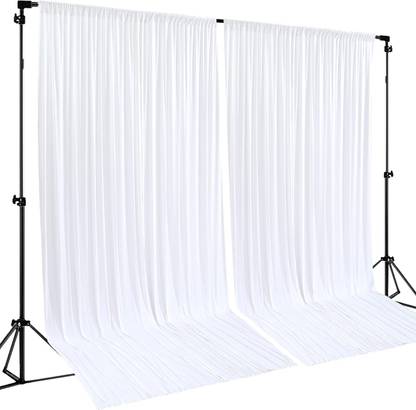 Cam cart White Backdrop Curtain for Parties Background Curtains 4x10 2 penal Reflector