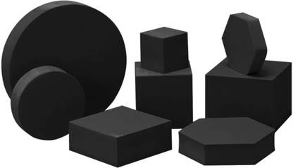 Royalkart Photography Props Geometric Foam Blocks for Product Photoshoot(Pack of 8, Black) Reflector
