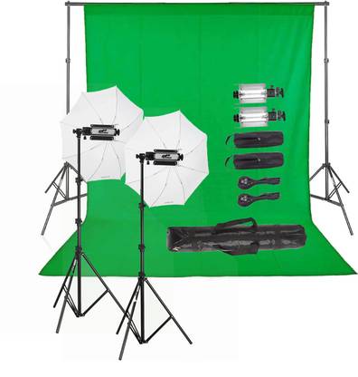 PICPRO 1000W Porta Light Kit with Green Screen for Videoshoot, Photography, YouTube Reflector
