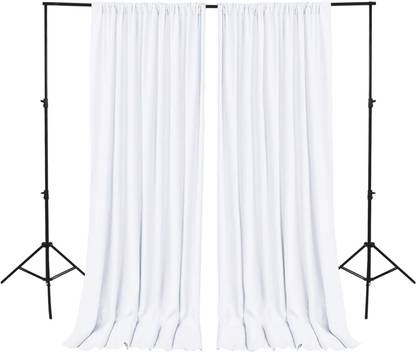 Stookin White Decoration Backdrop Curtain Background Wedding Parties 5x12Ft (Set of 2) Reflector
