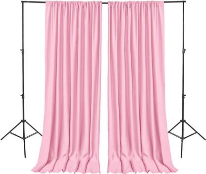 Vistook 4x10FT Decoration Backdrop Pink Curtain Drapes Backdrop Panels Background Reflector