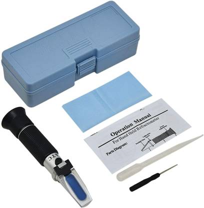 BOMBEY SCIENTIFIC ERMA Make -Hand Refractometer with ATC, Range 0-32% Brix with 0.2% division Manual Handheld Refractometer