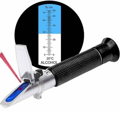 Real Instruments Alcohol Refractometer For Spirit Alcohol Volume Percent Range 0-80% V/V Manual Handheld Refractometer