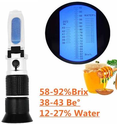Real Instruments 58-92% Brix Sugar Content Tester With Automatic Temperature Compensation Honey Manual Handheld Refractometer