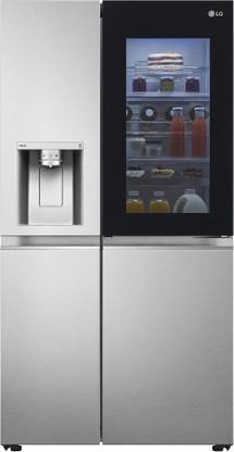 LG 674 L Frost Free Side by Side Refrigerator  with Inverter Linear Compressor Technolog ThinQ (Wi-fi) InstaView Door-in-Door | Door Cooling+, Hygiene Fresh+, Water and Ice Dispenser with UV Nano
