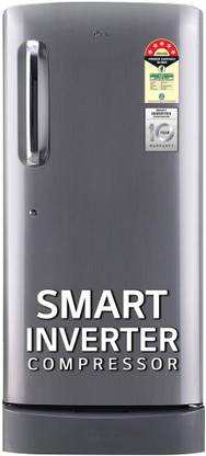 LG 185 L Direct Cool Single Door 5 Star Refrigerator with Base Drawer  with Smart Inverter Compressor, Smart Connect, Fast Ice Making