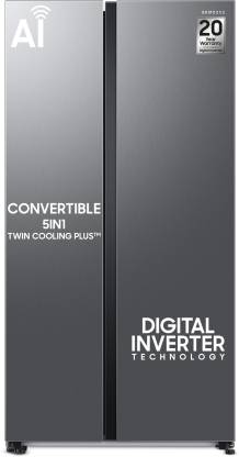 SAMSUNG 653 L Frost Free Side by Side 3 Star Refrigerator  with Convertible 5-in-1 Digital Inverter WiFi Embedded