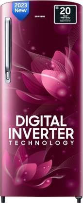 SAMSUNG 183 L Direct Cool Single Door 3 Star Refrigerator with Digital Inverter  (Saffron Red, RR20C1723R8/HL) at Rs. 14890