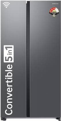 [For HDFC Bank Credit card] SAMSUNG 653 L Frost Free Side by Side 3 Star Refrigerator with Convertible 5-in-1 Digital Inverter WiFi Embedded  (Refined Inox, RS76CG8003S9HL)