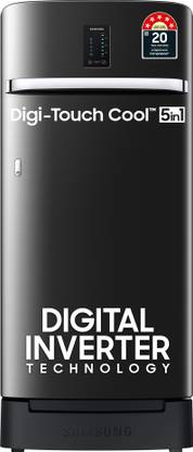 Samsung 189 L Direct Cool Single Door 5 Star Refrigerator with Base Drawer  with Digi-Touch Cool Digital Inverter with Display