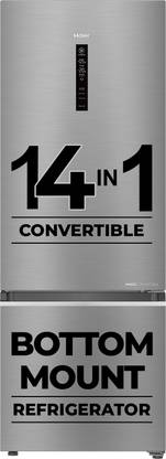 Haier 355 L Frost Free Double Door Bottom Mount 3 Star Convertible Refrigerator  with Convertible 14-in-1,1 hour IcingDigital Control Panel
