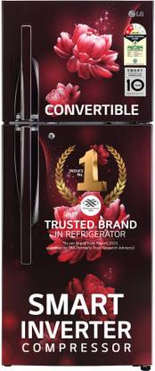 LG 240 L Frost Free Double Door 2 Star Convertible Refrigerator  with Inverter Compressor, Express Freeze & Multi Air Flow