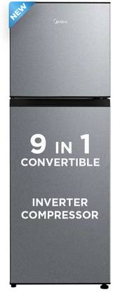 Midea 233 L Frost Free Double Door Top Mount 2 Star Convertible Refrigerator