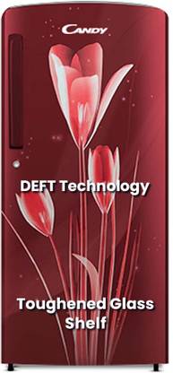 CANDY 185 L Direct Cool Single Door 2 Star Refrigerator  with Toughed glass Shelves ,Stabilizer Free Operation , Glossy Finish