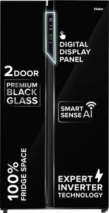 Haier 602 L Frost Free Side by Side 3 Star Convertible Refrigerator  with 100% Convertible Fridge SpaceWi-FiDigital Control Panel360 Degree CoolingMagic Convertible ZoneExpert Inverter 2-Door