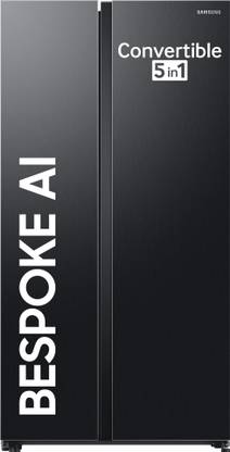 SAMSUNG 653 L Frost Free Side by Side 3 Star Refrigerator  with AI and WiFi, Convertible 5-in-1, Digital Inverter