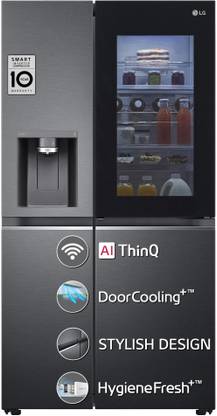 LG 635 L Frost Free Side by Side Refrigerator  with Insta View Door-In-Door, AI ThinQ (Wi-Fi), Door Cooling+ & Hygiene Fresh+