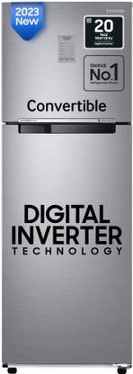 SAMSUNG 256 L Frost Free Double Door 2 Star Convertible Refrigerator with Digital Inverter with Display  (Refined Inox, RT30C3742S9/HL) at Rs. 27655