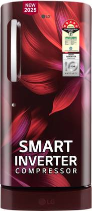 LG 210 L Direct Cool Single Door 5 Star Refrigerator with Base Drawer  with Smart Inverter Compressor, Moist 'N' Fresh, Fast Ice Making