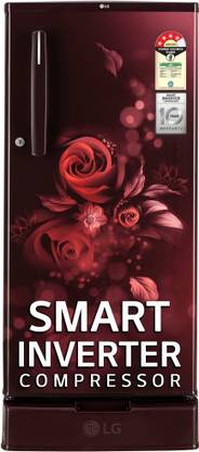 LG 185 L Direct Cool Single Door 4 Star Refrigerator with Base Drawer  with Smart Inverter Compressor, Auto Smart Connect, Fast Ice Making