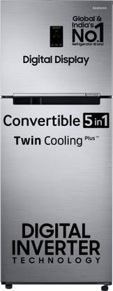 SAMSUNG 363 L Frost Free Double Door 2 Star Refrigerator  with Digital Inverter, Convertible 5-in-1 and Display