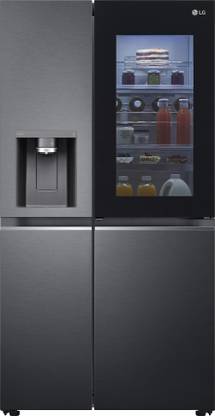 LG 674 L Frost Free Side by Side Refrigerator  with Inverter Linear ThinQ (Wi-fi) InstaView Door-in-Door ,Door Cooling+, Hygiene Fresh+,Water and Ice Dispenser with UV Nano
