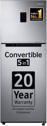 SAMSUNG 301 L Frost Free Double Door 2 Star Convertible Refrigerator with Convertible 5-in-1 , Digital Inverter with Display  (Elegant Inox, RT34C4542S8/HL) at Rs. 32990