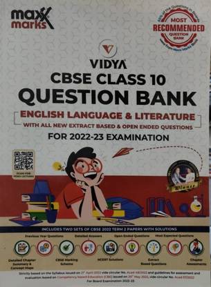 Maxx Marks Vidya Cbse Question Bank English Language & Literature Class 10