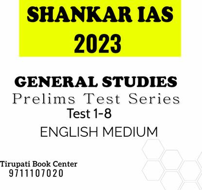 Shankar IAS General Studies Prelims Test Series(1 To8) 2023 English Medium