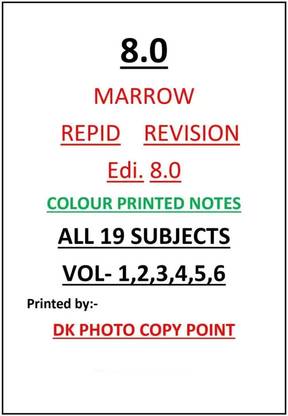 Marrow Rapid Revision Edi. 8.0 ,ALL 19 SUBJECT 6 VOL.,FULL COLOR PRINTED NOTES