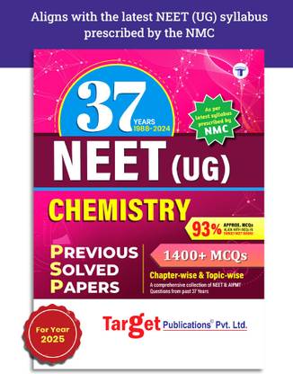 37 Years NEET Chemistry Book 2025 | Previous Year Solved Question (PSP) | Topicwise 1400+ MCQs With Solutions | 1988 To 2024 | AIIMS & AIPMT As Per Latest Syllabus Prescribed By NMC