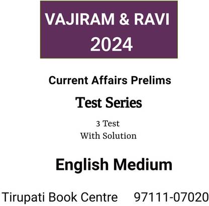 VAJIRAM & RAVI CURRENT AFFAIRS Prelims Test Series 2024 Latest 3 Test With Solution English Medium Civil Service Preparation Photocopy 2024