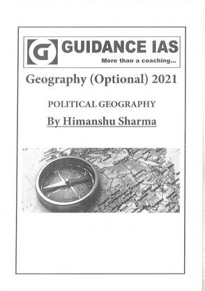 Himanshu Sharma Political Geography Printed Notes By Guidance IAS For Mains
