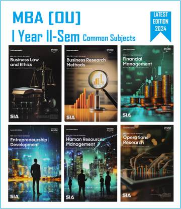 MBA I-Year II-Sem (OU) (Common) Business Law And Ethics, Business Research Methods, Financial Management, Entrepreneurship Development, Human Resource Management & Operations Research (Set Of 6 Books) Latest 2024 Edition