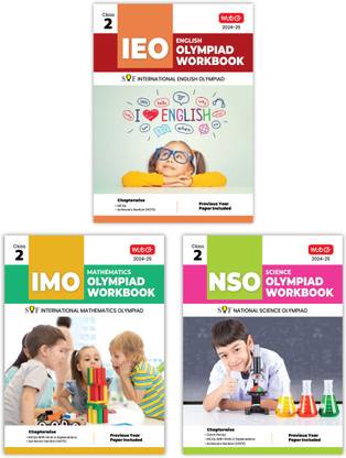 MTG NSO-IMO-IEO (Science, Mathematics & English) Olympiad Workbook Combo Class-2 (Set Of 3 Books) | MCQs, Previous Years Solved Paper & Achievers Section - SOF Olympiad Preparation Books For 2024-25 Exam