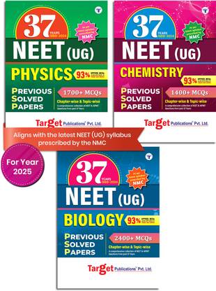37 Years NEET 2025 PCB (Physics, Chemistry, Biology) Chapterwise Previous Year Solved Question Paper| Topicwise MCQs With Solutions | 1988 To 2024 | As Per Latest Syllabus Prescribed By NMC | Set Of 3
