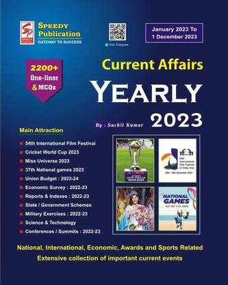 SPEEDY CURRENT AFFAIRS YEARLY 2024 JANUARY 2024 TO 1 DECEMBER 2023 WITH 2200+ ONE LINER & MCQs