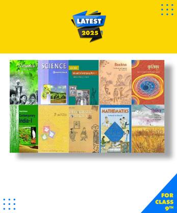 Class 9th Book Set -Mathematics, Science , Geography , Civics , History , Economics , English , Hindi-KRITIKA ,KSHITIJ [ Set Of 10 Books ] Paperback, Ncert|New Latest Edition For 2025-2026