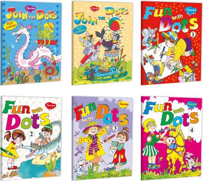 Sawan Present Set Of 6 Book Fun With Dots| Join The Dots Fun With Alphabets, Join The Dots Fun With Numbers, Fun With Dots-1 To 4