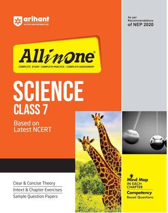 अरिहंत ऑल इन वन साइंस क्लास 7 बेस्ड ऑन लेटेस्ट NCERT फॉर CBSE एग्ज़ाम्स 2025 | माइंड मैप इन ईच चैप्टर | क्लियर एंड कनसाइज़ थ्योरी | इंटेक्स एंड चैप्टर एक्सरसाइज़ेस | सैंपल क्वेश्चन पेपर्स