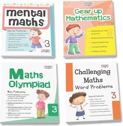 Grade 3 Comprehensive Learning Mathematics Practice Problems Solving Workbooks Set Of 4| Ages 8-9 Years| Olympiad Maths
