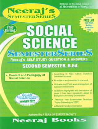 B.Ed. - 2nd SEMESTER - Content And Pedagogy Of Social Science|Self Study Question And Answers|As Per New CBCS Syllabus Of All Universities Of Bangalore|