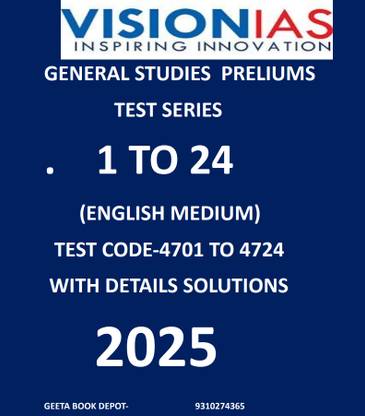 Vision IAS Prelims Test Series 2025 | Test 1 To 24 With Solutions | English Medium