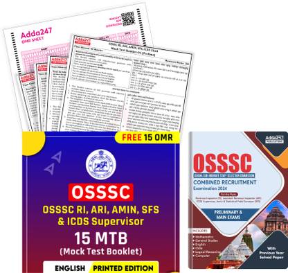 Set Of 2 OSSSC RI, ARI, AMIN, SFS & ICDS & 15 Mock Test Booklet