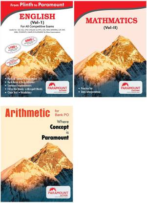 Paramount Banking Exam Combo Pack| Maths- Data Interpretation, Arithmetic And Plinth To Paramount English (Vol.1) (English Edition) [Set Of 3 Books]