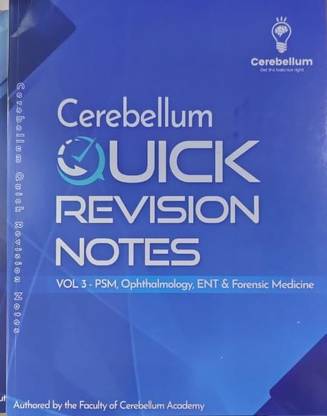 Cerebellum Quick Rapid Revision Notes All-19 Subjects With Fully-Coloured With Sprial Bound 2023-2024