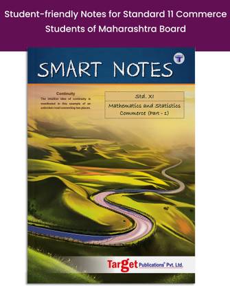 Std 11 Maths 1 Book | Smart Notes | FYJC Commerce Guide | Maharashtra State Board | Based On Std 11th New Syllabus