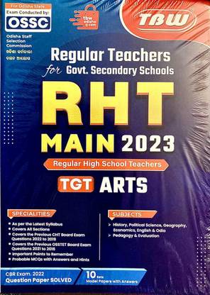 RHT MAIN 2023 Regular High School Teachers
TGT ARTS Regular Teachers For Govt. Secondary Schools OSSC